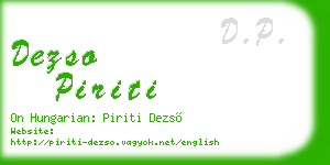 dezso piriti business card